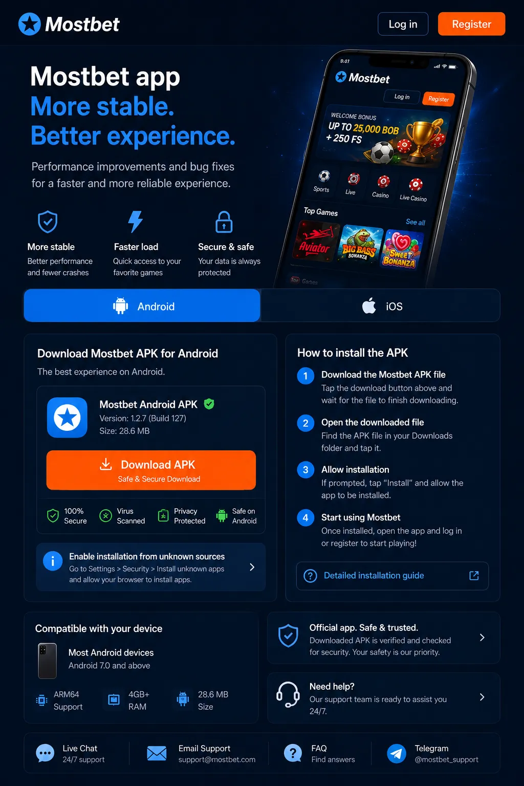 Mostbet APK download — clean install on Android