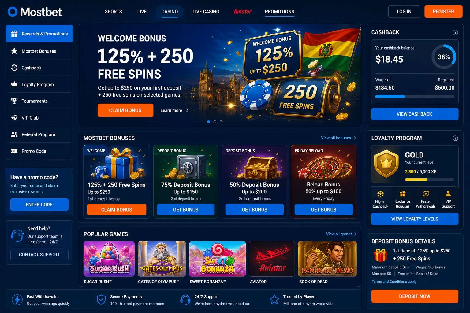 Mostbet bonuses, cashback and loyalty perks for players