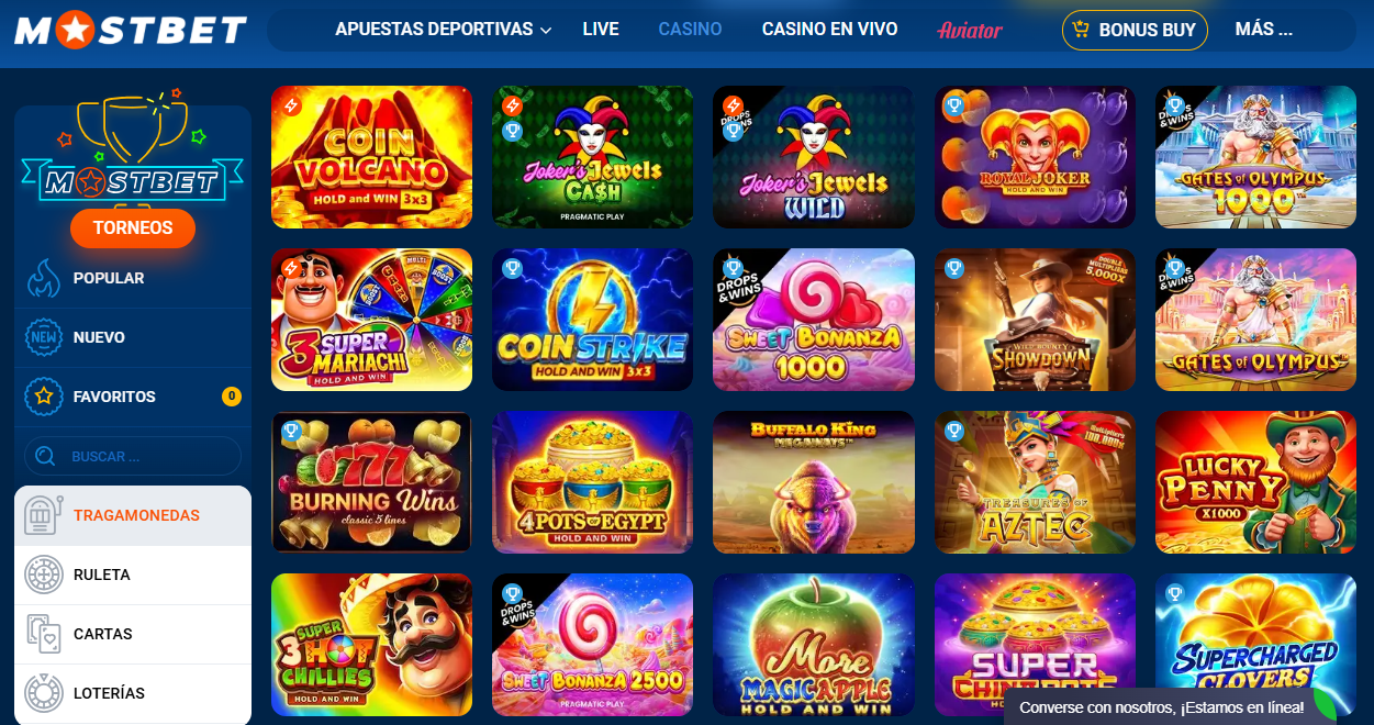 Funciones y juegos dentro de la aplicación Mostbet